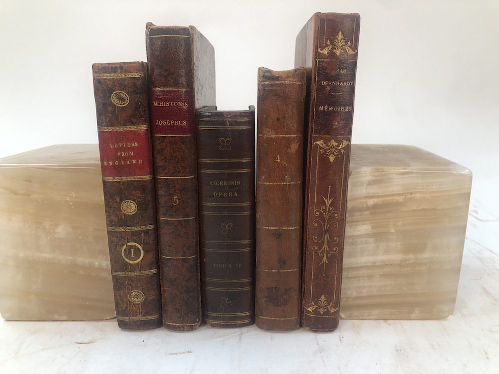 Antique Leather Bound Books- Shabby Chic Decor Books – Golden Oldies  Antiques