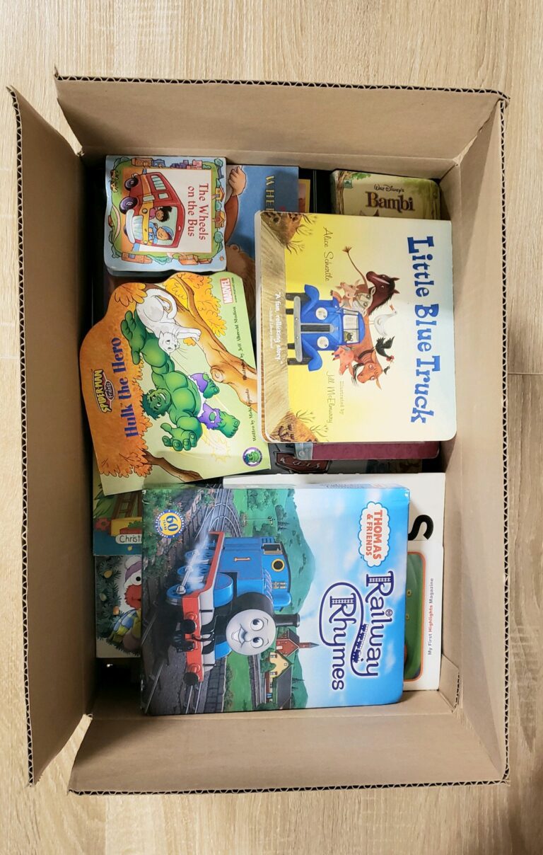 Half sized children's book boxes, toddler to pre k